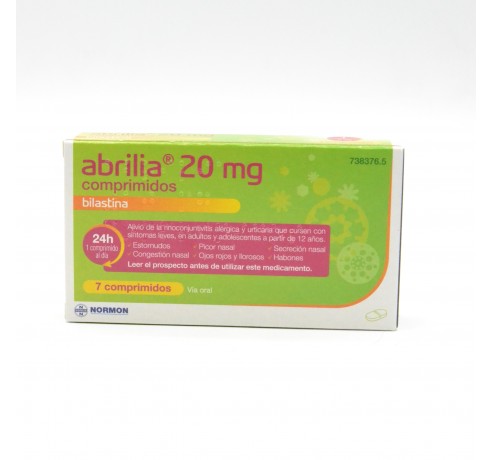 ABRILIA EFG 20 MG 7 COMPRIMIDOS (BLISTER AL/AL/PA-PVC) Medicamentos