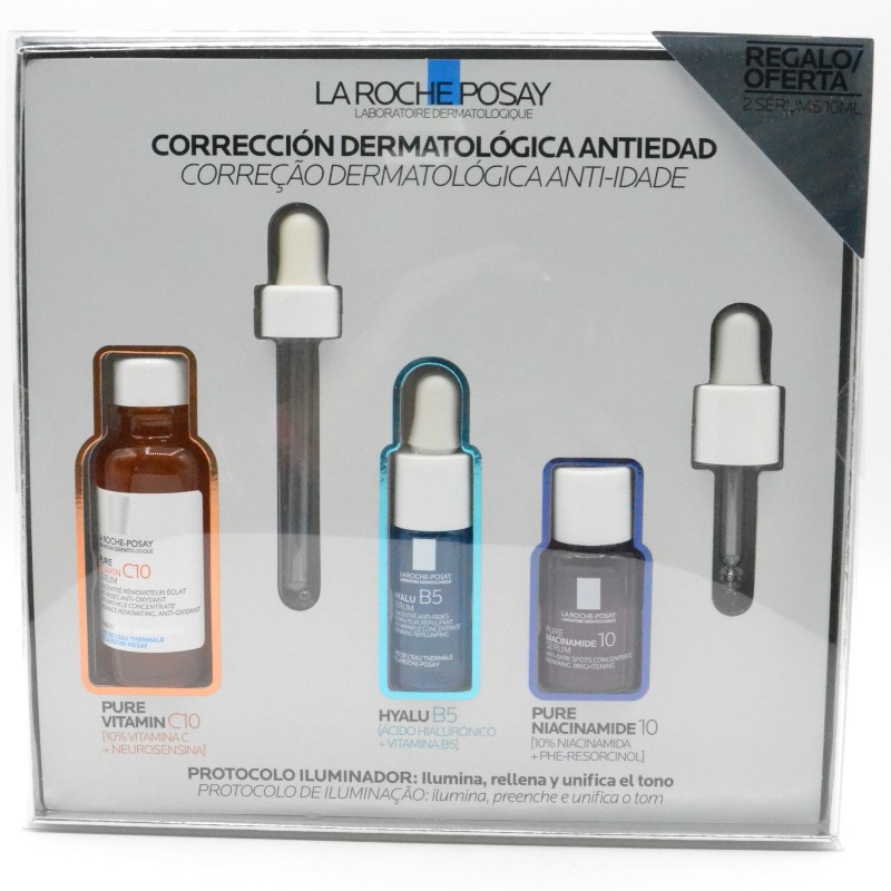 COFRE PURE VITAMIN C10 SRUM 30ML + HYALU B5 10ML + ANTHELIOS AGE CORRECT SPF50+ 15ML Acné