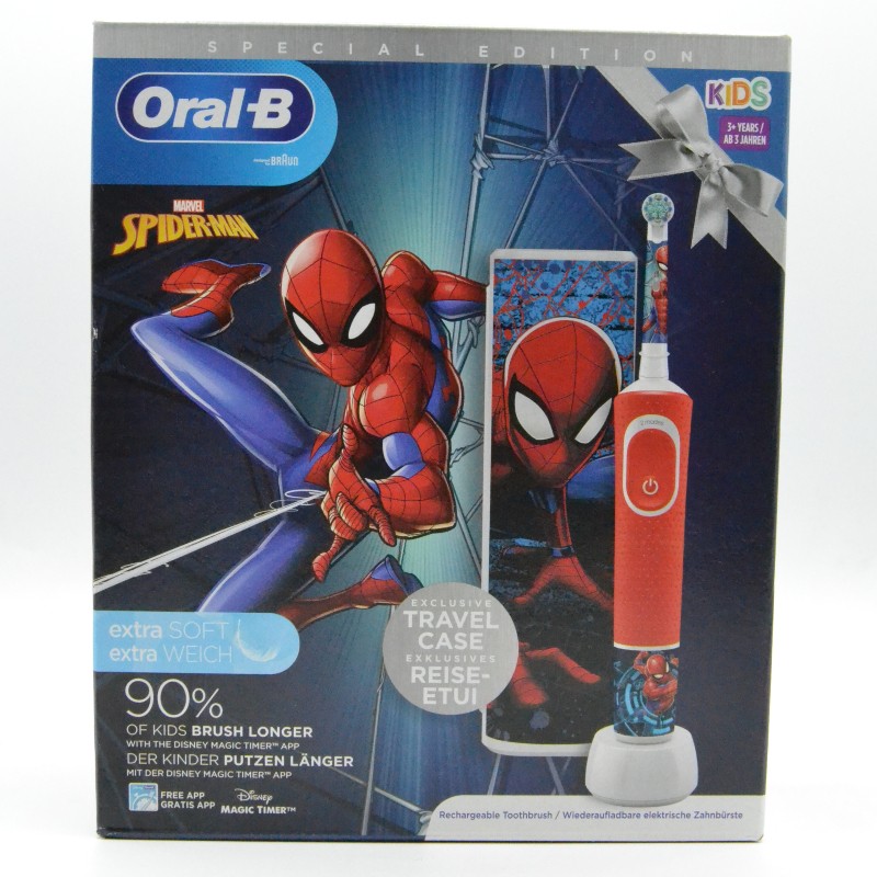 Oral-B Cepillo Eléctrico Infantil Spiderman con Estuche de Viaje