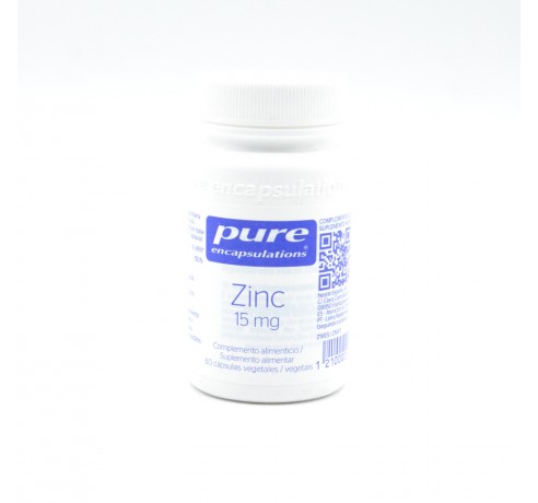 PURE ZINC 15 MG 60 CAPSULAS VEGETALES Parafarmacia