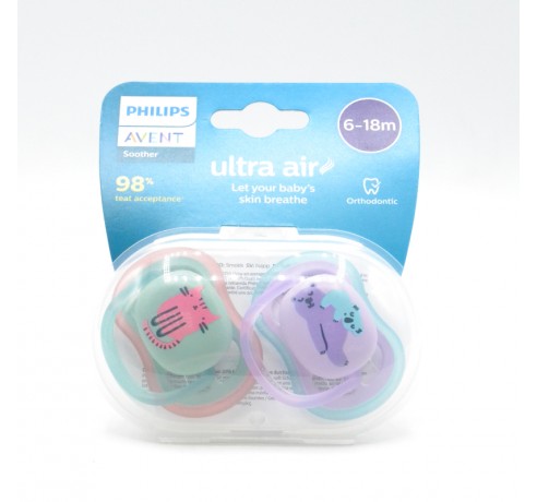 CHUPETE AVENT 6-18M ULTRA AIR NIÑA 2UD Parafarmacia