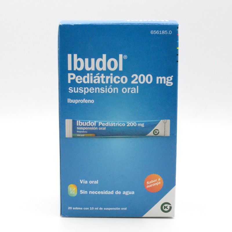 IBUDOL PEDIATRICO 200 MG 20 SOBRES SUSPENSION ORAL 10 ML Parafarmacia