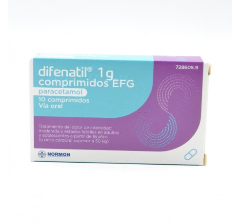 DIFENATIL 1GR 10 COMPRIMIDOS Parafarmacia