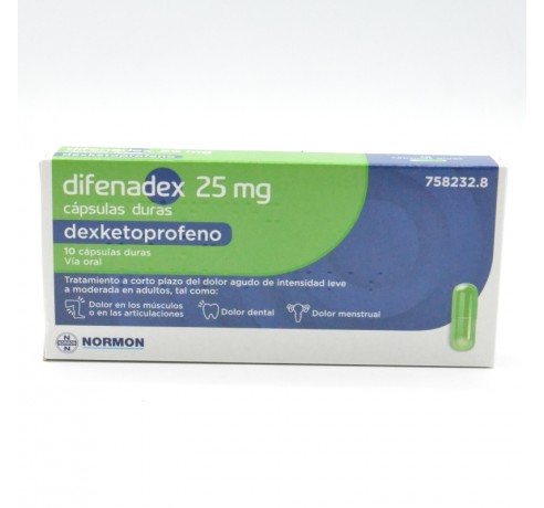 DIFENADEX 25 MG 10 CAPSULAS Parafarmacia