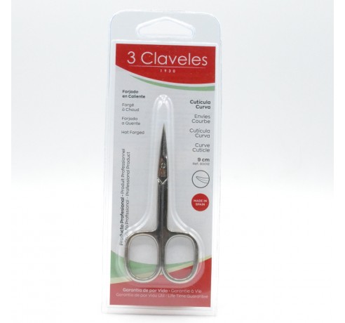 3 CLAVELES TIJERA CUTICULA CURVA 9 CM Parafarmacia