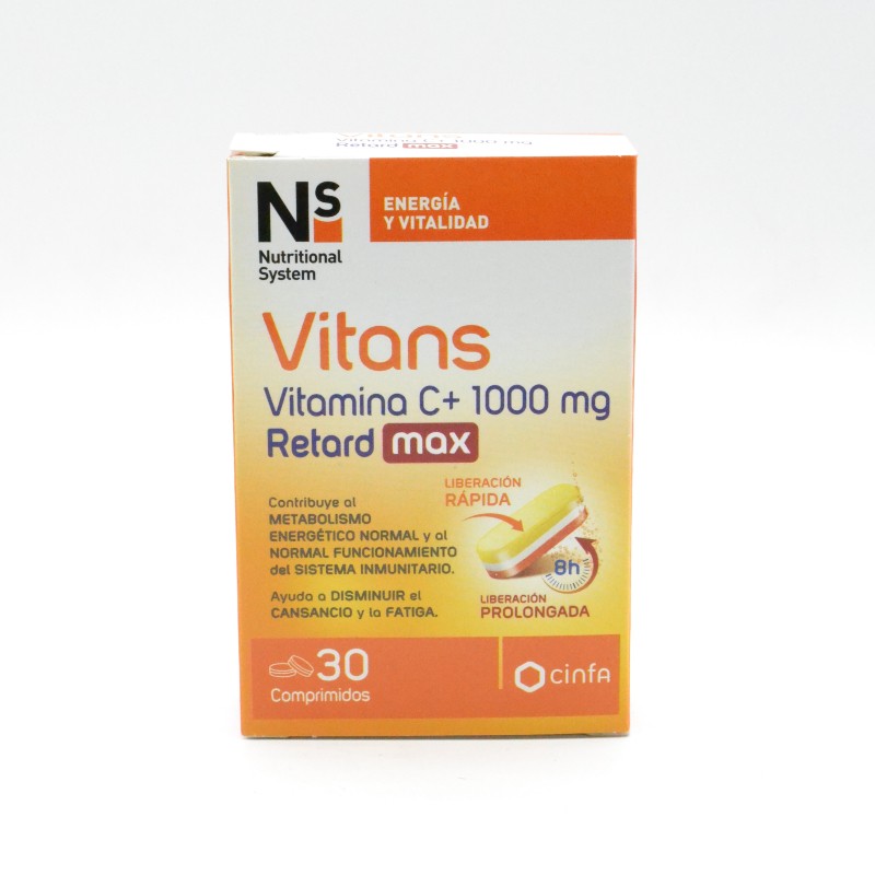 NS VITANS VITAMINA C+ 1000 MG RETARD MAX 30 COMPRIMIDOS Parafarmacia