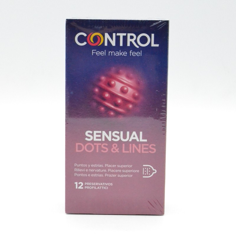 PRESERVATIVOS CONTROL SENSUAL DOTS & LINES 12 UD Preservativos