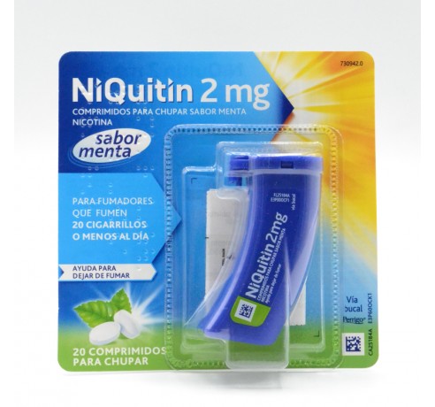 NIQUITIN 2 MG 20 COMPRIMIDOS PARA CHUPAR (SABOR MENTA) Parafarmacia