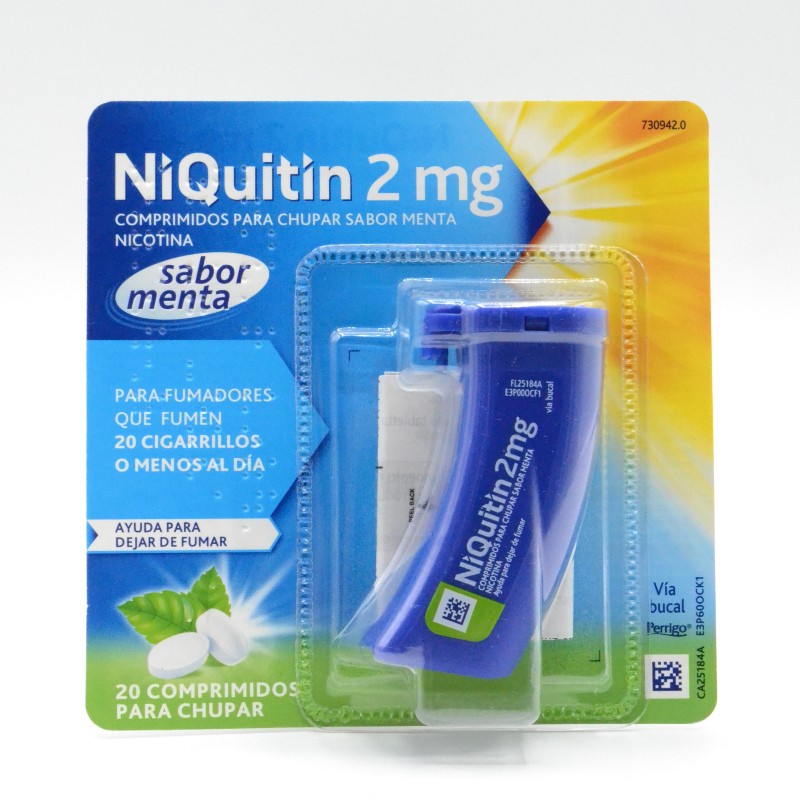 NIQUITIN 2 MG 20 COMPRIMIDOS PARA CHUPAR (SABOR MENTA) Parafarmacia