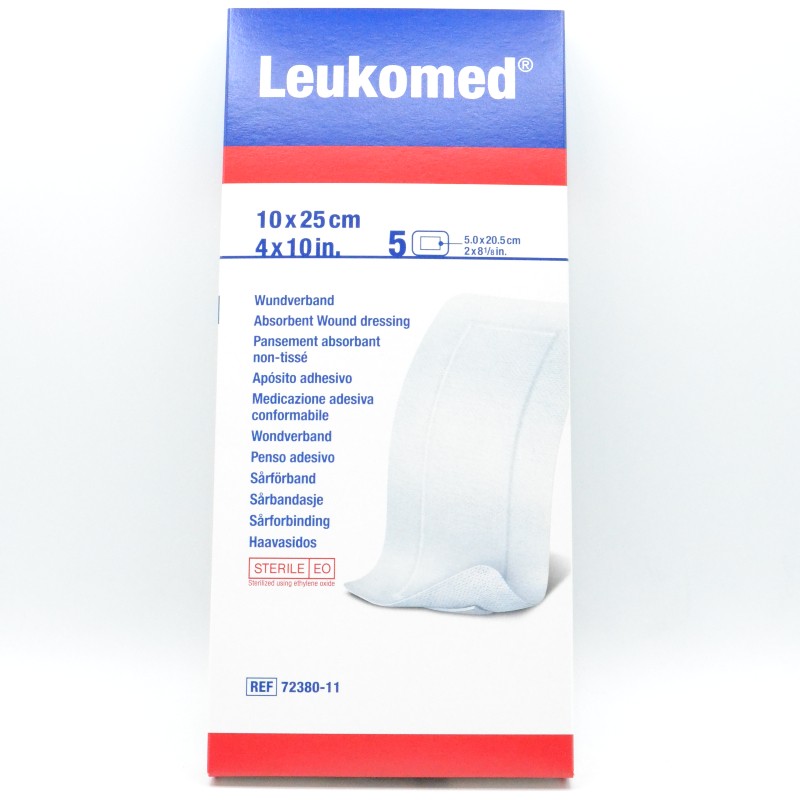 LEUKOMED APOSITO ESTERIL EN TEJIDO NO TEJIDO 5U 10 CM X 25 CM Parafarmacia