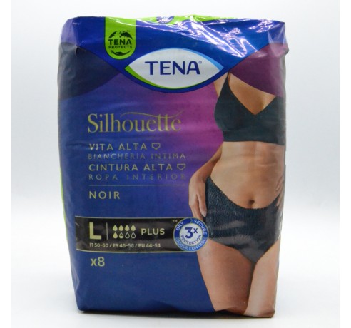 TENA SILHOUETTE NEGRO CINT. ALTA T/G 8UI Parafarmacia