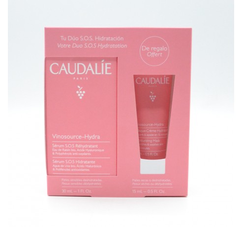 CAUDALIE COFRE VINOSOURCE-HYDRA SOS SERUM 30 ML + VINOSOURCE-HYDRA CREMA + MASCARILLA HYDRA 15ML REG Antiedad