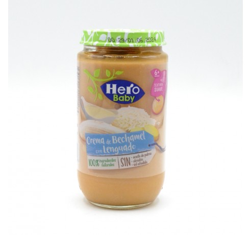 HERO BABY TARRO CREMA DE BECHAMEL CON LENGUADO 235 G Potitos