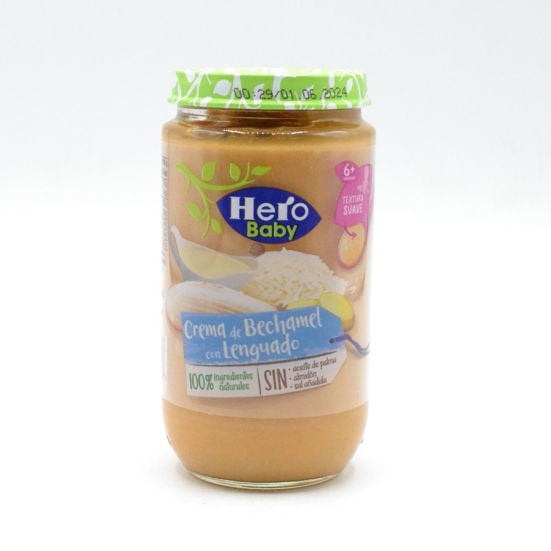 HERO BABY TARRO CREMA DE BECHAMEL CON LENGUADO 235 G Potitos HERO BABY TARRO CREMA DE BECHAMEL CON LENGUADO 235 G Potitos