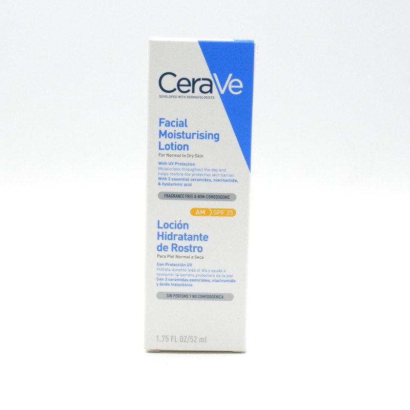 CERAVE LOCION HIDRATANTE ROSTRO SPF25+ 52 ML Hidratación