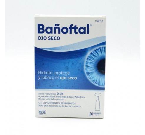 BAÑOFTAL OJO SECO 20 MONODOSIS X 0.5 ML Parafarmacia