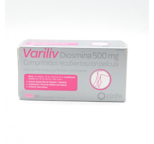 VARILIV (DIOSMINA) 500 MG 60 COMPRIMIDOS RECUBIE Circulación