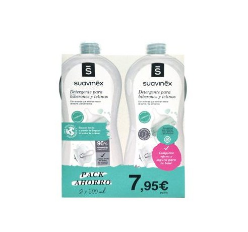 SUAVINEX DETERGENTE BIBERONES DUPLO 500ML + 500ML Lactancia