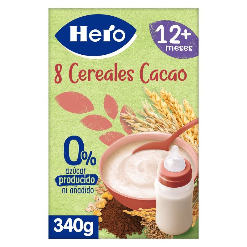 HERO PAPILLA 0% 8 CEREALES CACAO 340 G Parafarmacia