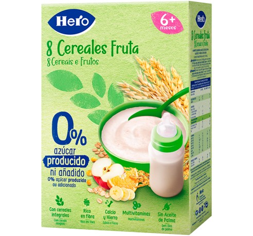 HERO PAPILLA 0% 8 CEREALES FRUTA 340 G Parafarmacia