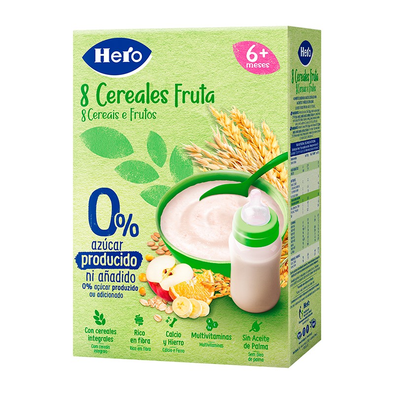 HERO PAPILLA 0% 8 CEREALES FRUTA 340 G Parafarmacia