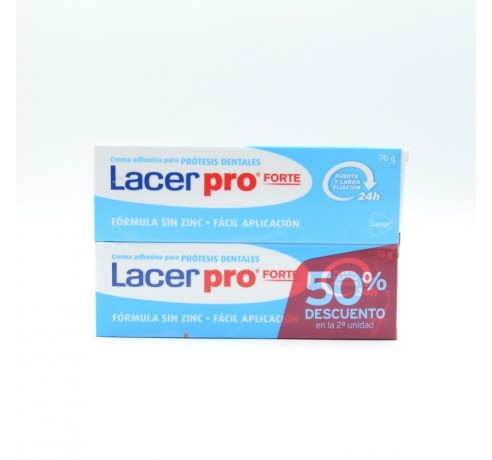 LACERPRO FORTE CREMA ADHESIVA 70 G DUPLO 50% 2ª U Prótesis dental