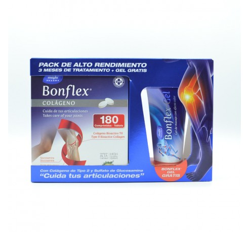 BONFLEX COLAGENO PACK 180 COMP + GEL CALOR Articulaciones y huesos