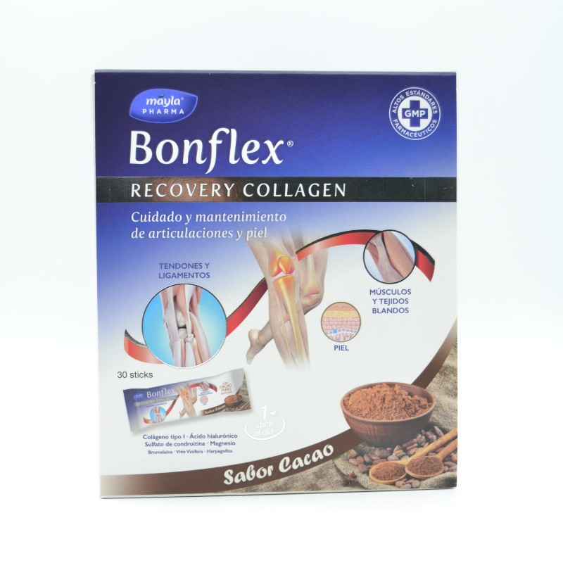 BONFLEX RECOVERY COLAGENO 30STICKS CACAO Articulaciones y huesos