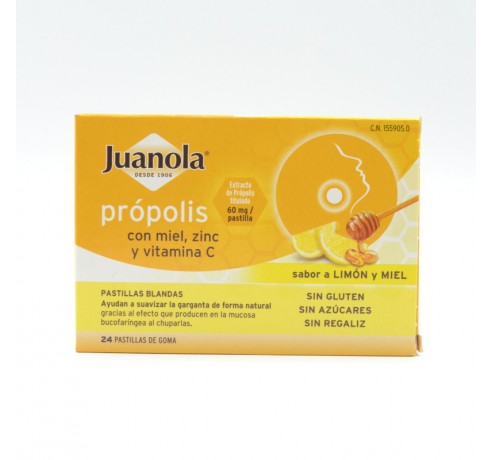 JUANOLA PROPOLIS CON MIEL, ZINC Y VIT C SABOR LIMON Y MIEL Caramelos y chicles