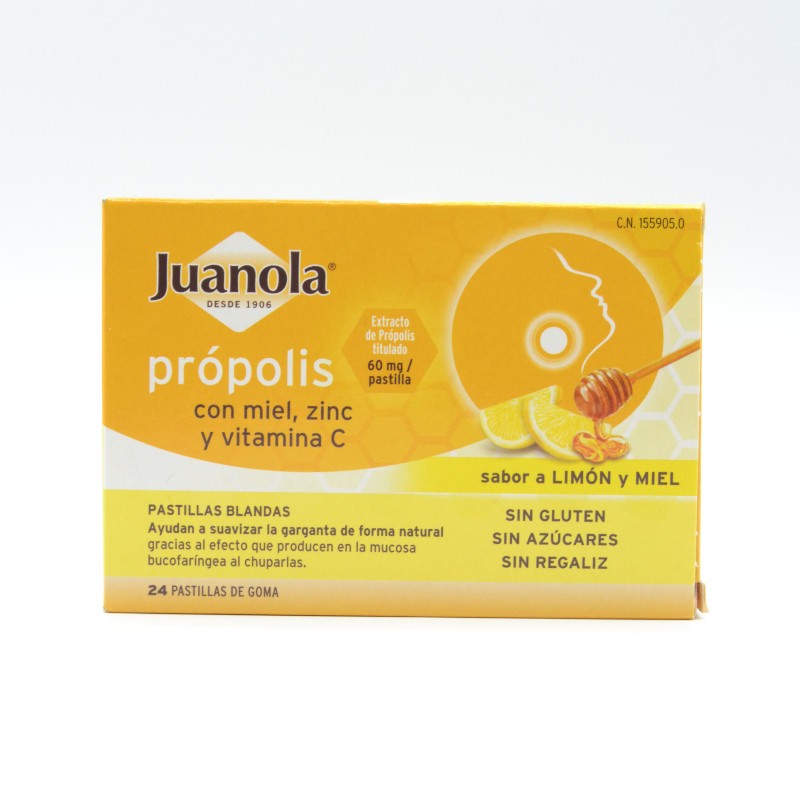 JUANOLA PROPOLIS CON MIEL, ZINC Y VIT C SABOR LIMON Y MIEL Caramelos y chicles