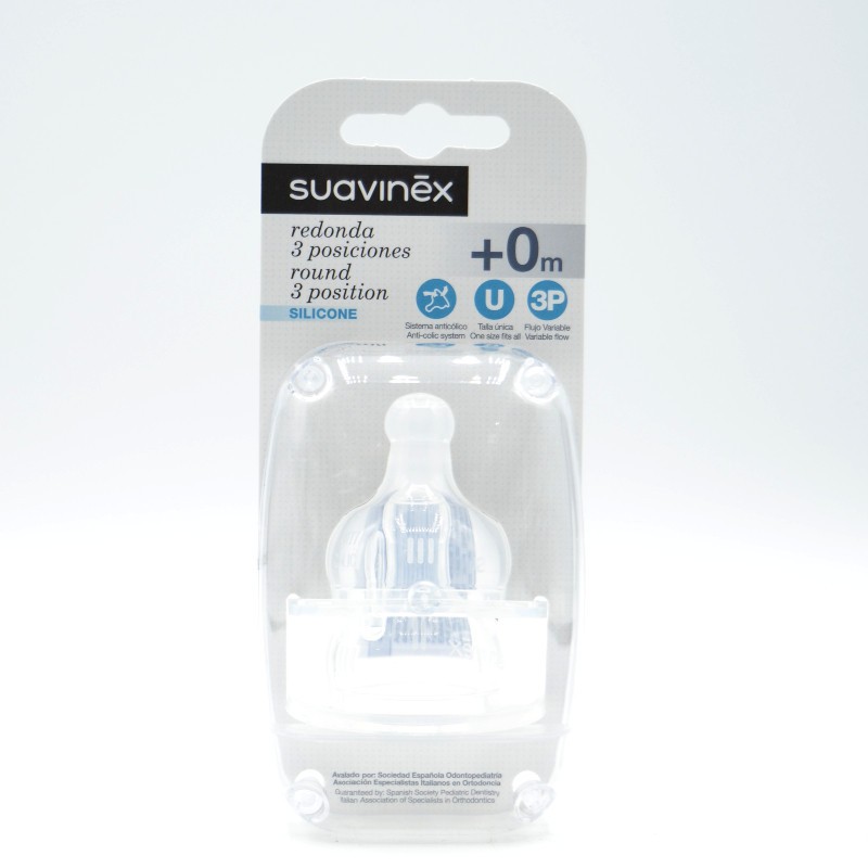 SUAVINEX BIBERON VIDRIO SILICO REDONDA +0M 120ML 