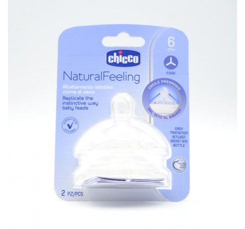 TETINA CHICCO NATURALFEELING +6M CORTE Y 2U Biberones y tetinas