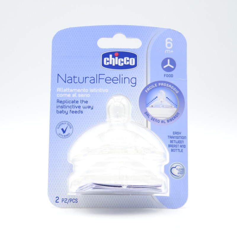 TETINA CHICCO NATURALFEELING +6M CORTE Y 2U Biberones y tetinas