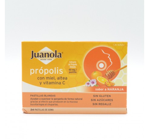 JUANOLA PROPOLIS CON ALTA SABOR NARANJA 24 U Caramelos y chicles