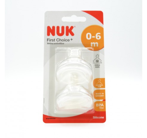 TETINA NUK SILICONA 2U 0-6M M Biberones y tetinas