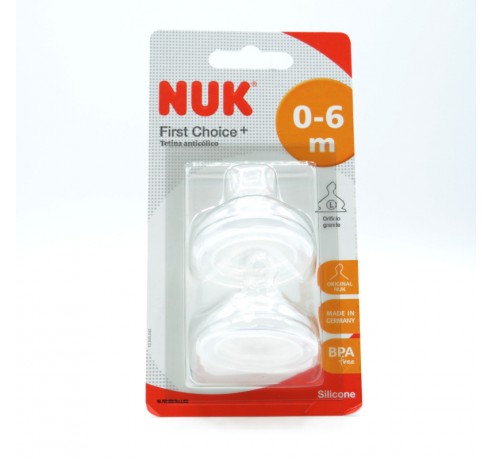 TETINA NUK SILICONA 2U 0-6M L Biberones y tetinas