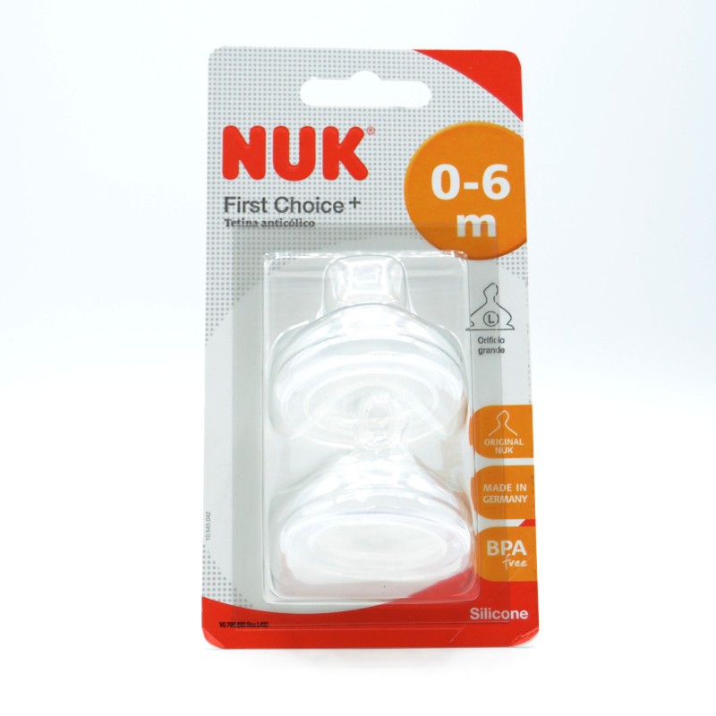 TETINA NUK SILICONA 2U 0-6M L Biberones y tetinas