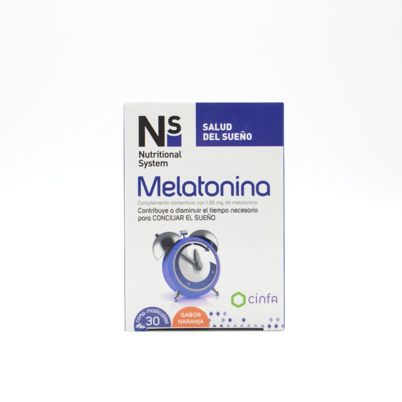 NS MELATONINA COMPRIMIDOS MASTICABLES NARANJA 1.95 MG Regulación de estrés y ciclo del sueño