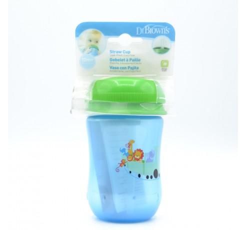 DR BROWN´S VASO CON PAJITA AZUL +6M 270ML Vajilla y accesorios