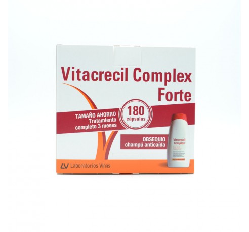 VITACRECIL COMPLEX FORTE 180 CAPSULAS+CHAMPU 200 ML Anticaída
