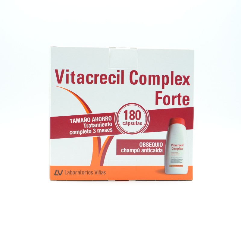 VITACRECIL COMPLEX FORTE 180 CAPSULAS+CHAMPU 200 ML Anticaída