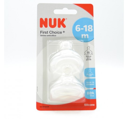 TETINA NUK SILICONA 2U 6-18M XL Biberones y tetinas