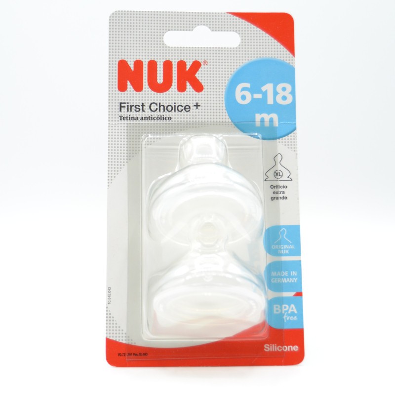 TETINA NUK SILICONA 2U 6-18M XL Biberones y tetinas