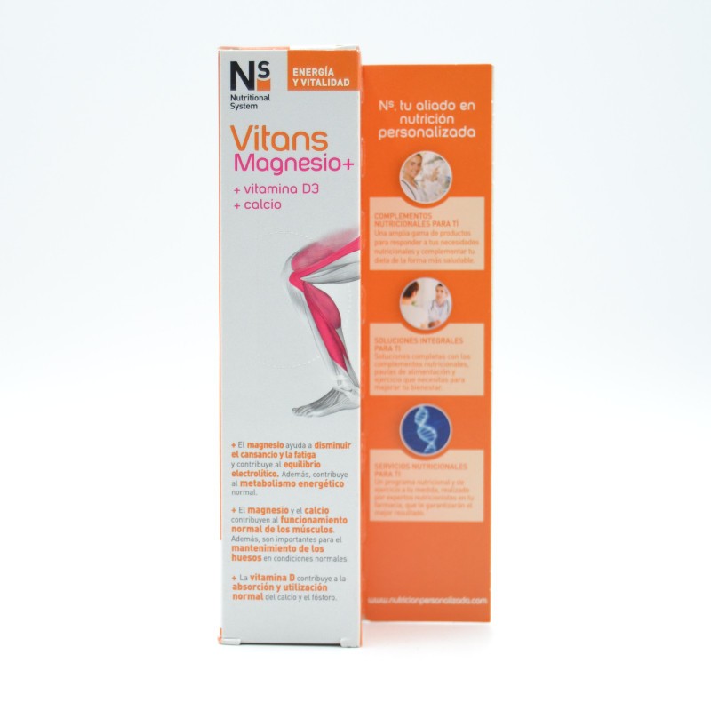 NS VITANS MAGNESIO+VIT D+CALCIO 15 COMPRIMIDOS EFERVESCENTES Energía y vitalidad