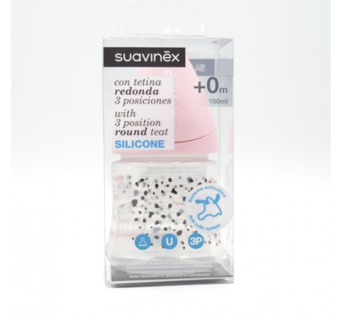 BIBERON SUAVINEX SILICONA T REDONDA 3P +0M 150ML Biberones y tetinas