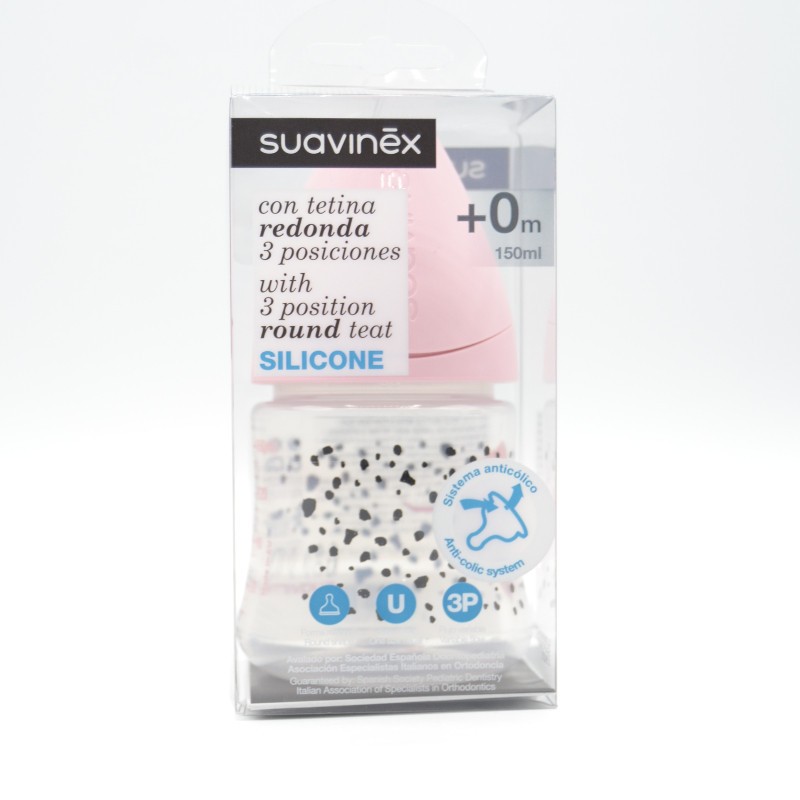 BIBERON SUAVINEX SILICONA T REDONDA 3P +0M 150ML Biberones y tetinas