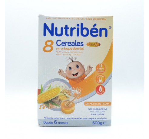 NB PAPILLA 8 CEREALES Y MIEL FIBRA 600 GR. Papillas y snacks