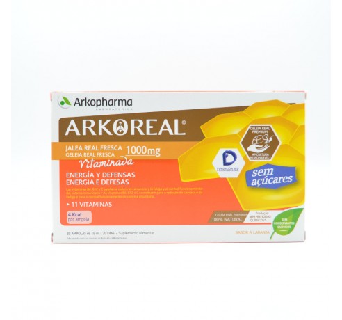 ARKO JALEA REAL 1000 MG VITAMINADA SIN AZUCAR 20 AMPOLLAS Defensas