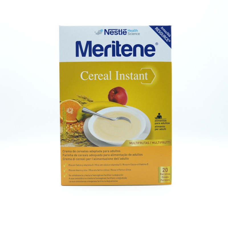 MERITENE PAPILLA MULTIFRUTAS 300 G 2 BOLSAS Nutrición de adulto