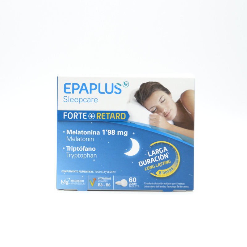 EPAPLUS SLEEPCARE MELATONINA TRIPTOFANO RETARD 1.98M ( ANTES FORTE) Regulación de estrés y ciclo del sueño